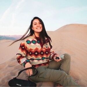 Patagonia Synchilla Snap T Fleece Timber Twist Aztec Pullover Cinder Red Sz M